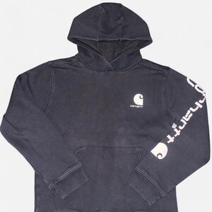 Boys Black Classic Carhartt
Pullover Hoodie Sweater Size Large